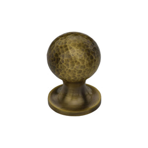 Ball Cabinet Knob Hammered Design by M Marcus - Heritage Brass