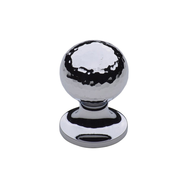 Ball Cabinet Knob Hammered Design by M Marcus - Heritage Brass