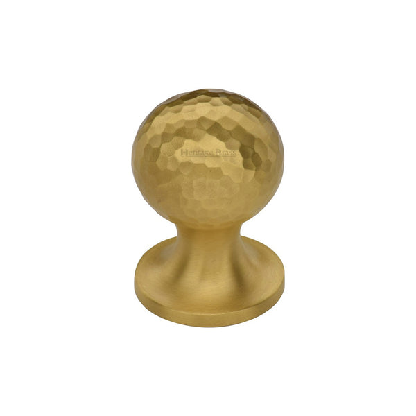 Ball Cabinet Knob Hammered Design by M Marcus - Heritage Brass