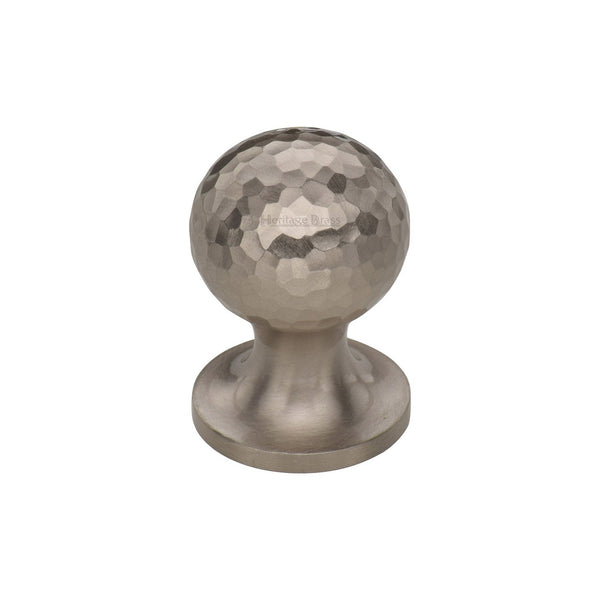Ball Cabinet Knob Hammered Design by M Marcus - Heritage Brass