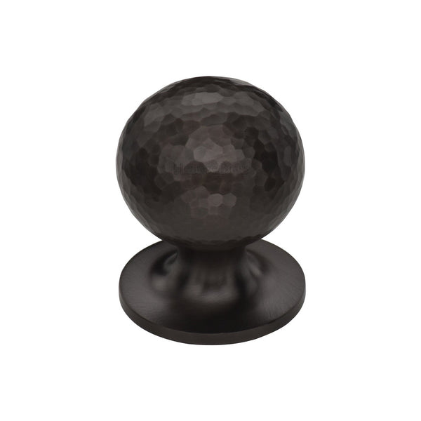 Ball Cabinet Knob Hammered Design by M Marcus - Heritage Brass