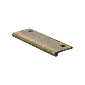 Edge Pull Cabinet Handle Hammered Design - 38mm Width by M Marcus - Heritage Brass