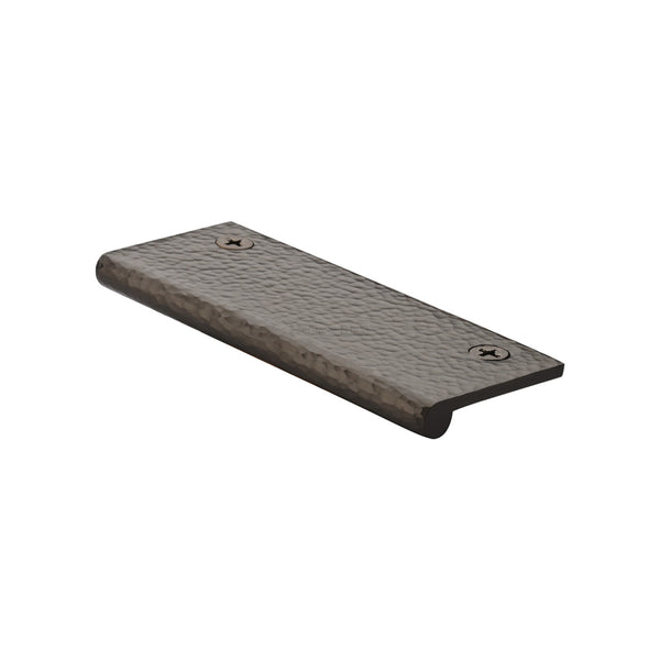 Edge Pull Cabinet Handle Hammered Design - 38mm Width by M Marcus - Heritage Brass