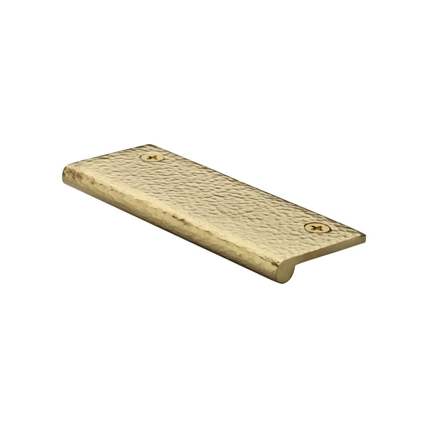 Edge Pull Cabinet Handle Hammered Design - 38mm Width by M Marcus - Heritage Brass