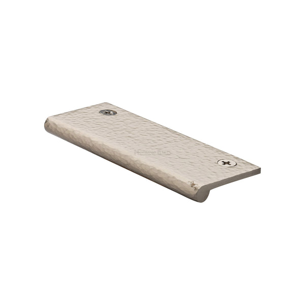 Edge Pull Cabinet Handle Hammered Design - 38mm Width by M Marcus - Heritage Brass