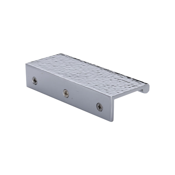 Edge Pull Cabinet Handle Hammered Design - 40mm Width by M Marcus - Heritage Brass