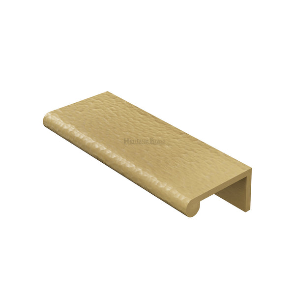 Edge Pull Cabinet Handle Hammered Design - 40mm Width by M Marcus - Heritage Brass