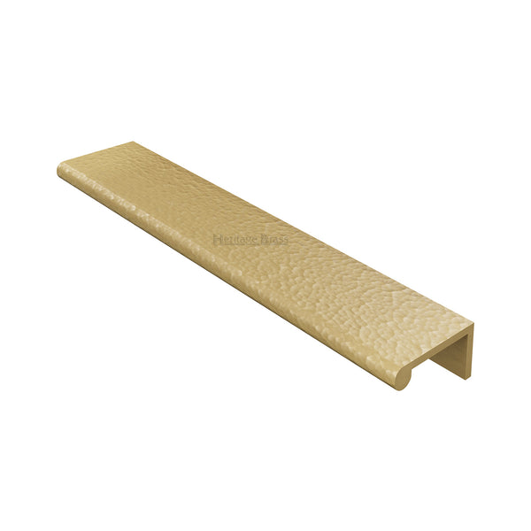 Edge Pull Cabinet Handle Hammered Design - 40mm Width by M Marcus - Heritage Brass