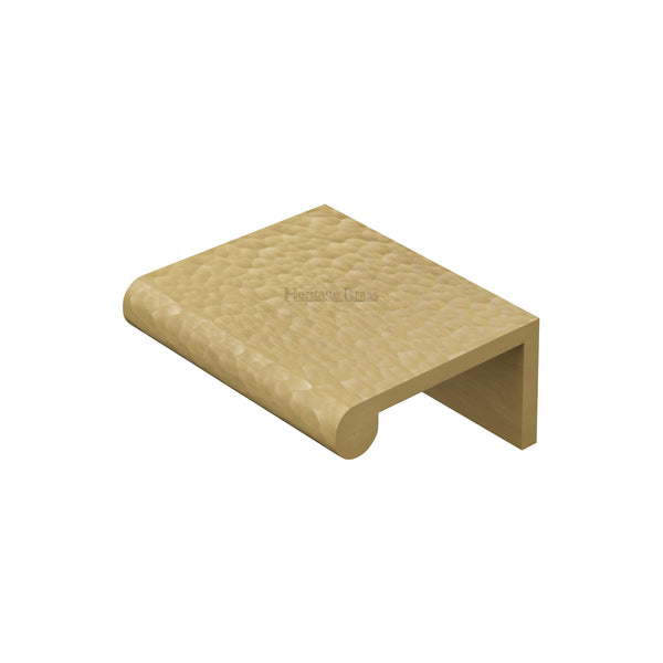 Edge Pull Cabinet Handle Hammered Design - 40mm Width by M Marcus - Heritage Brass