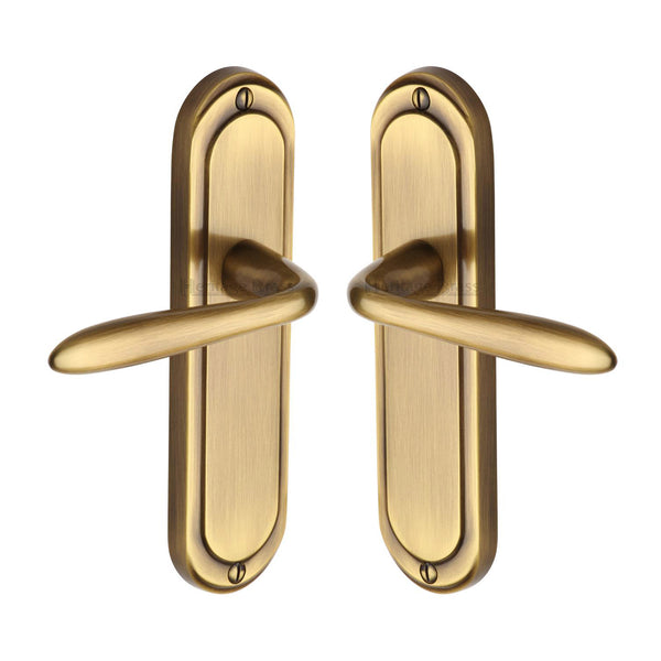 Henley Door Handle on Plate by M Marcus - Heritage Brass