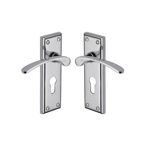 Hilton Door Handle on Plate by M Marcus - Heritage Brass