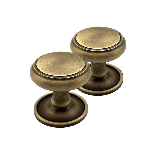 Beau Hardware Mortice Door Knobs - Antique Brass