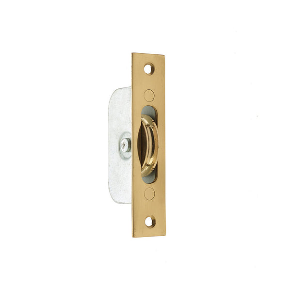 Sash pulley with brass roller
