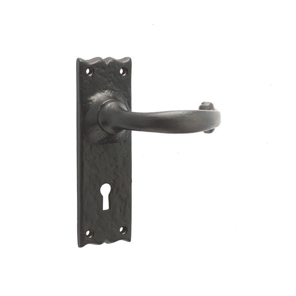 Frelan, Regal Suite Door Handle on Lockplate Black, Door Handles, Lever Handles On Lock Backplate