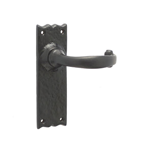 Frelan, Regal Suite Door Handle on Long Latchplate Black, Door Handles, Lever Handles On Latch Backplate