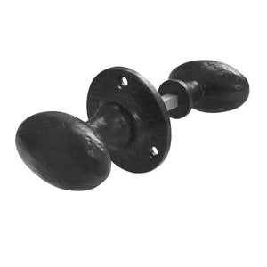 Frelan, Oval Rim Door Knob Black, Door Knobs, Mortice Door Knobs