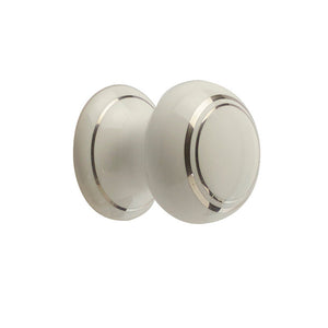 Frelan, 38mm White Silverline Cabinet Knob, Cabinet Hardware, Cabinet Knobs