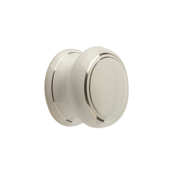32mm White Silverline Cabinet knob