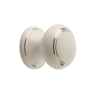 Frelan, 50mm White Silverline Cabinet Knob, Cabinet Hardware, Cabinet Knobs