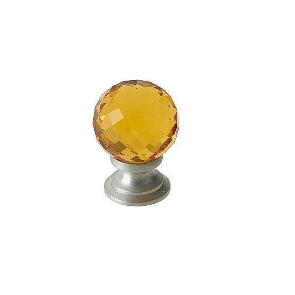 Frelan, JH1256 Amber faceted cupbaord knob, Cabinet Hardware, Drawer Cup Pulls