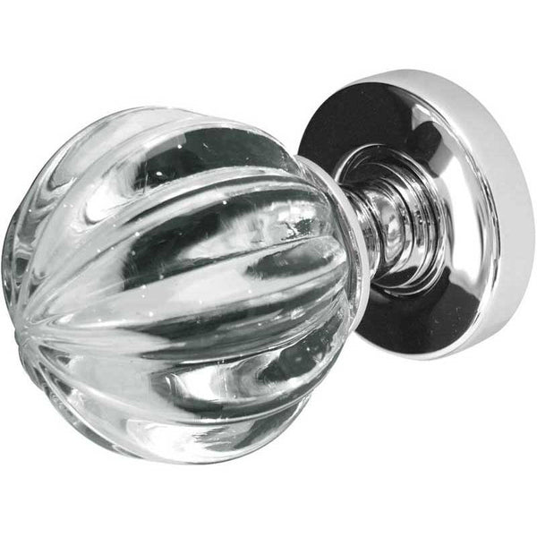 Frelan, Pumpkin Glass Mortice Door Knob Polished Chrome, Door Knobs, Mortice Door Knobs