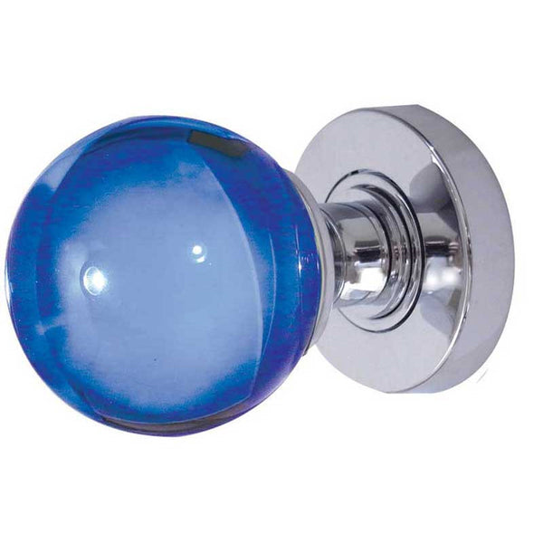 JH5207PC Blue glass mortice knob