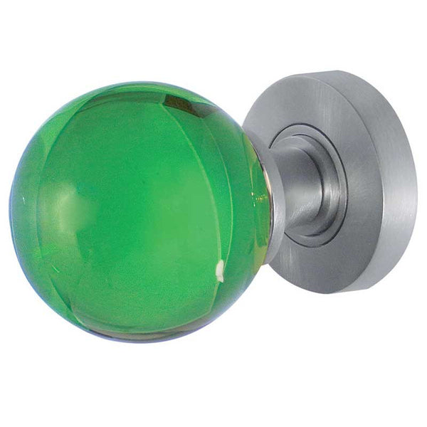 JH5208 Green glass mortice knob