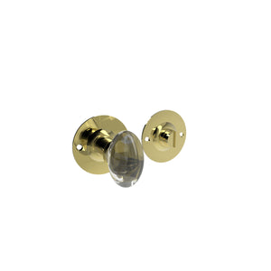 Frelan, JH6001 Oval glass knob turn & release, Escutcheons & Privacy Thumbturns, Thumbturn & Release