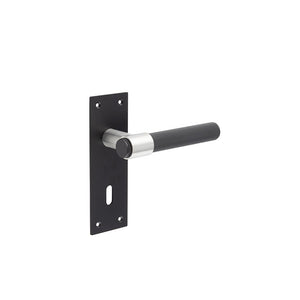 Frelan, Nero T-Bar Door Handles on Lockplate Matt Black, Door Handles, Lever Handles On Lock Backplate