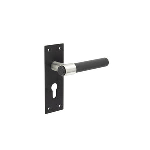 Frelan, Nero T-Bar Door Handles on Euro Profile Lockplate Matt Black, Door Handles, Lever Handles On Euro Lock Backplate