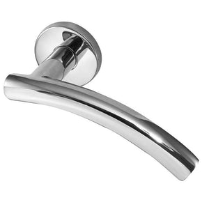 Frelan, Arched Door Handles on Rose Grade 304 Polished Stainless Steel, Door Handles, 