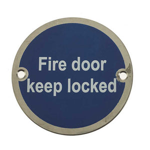 Frelan, JS101 Fire door keep locked sign, Accessories, Fire Door Keep Locked Sign