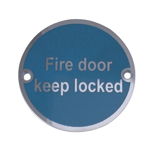 JS101 Fire door keep locked sign