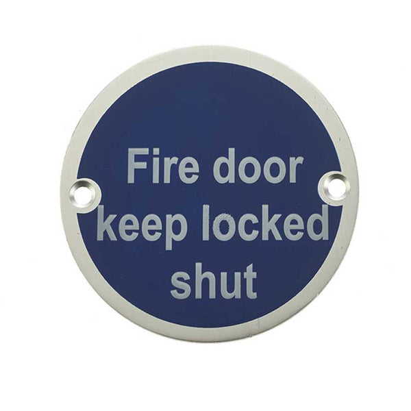 JS109 Fire door keep locked shut sign