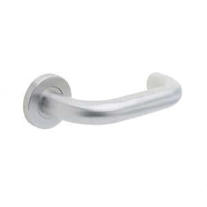 Frelan, Orbit 22mm Door Handle on Rose Grade 201 Satin Stainless Steel, Door Handles, Lever Handles On Round Rose