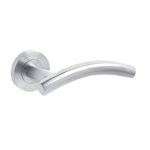 Frelan, Arched Door Handles on Rose Grade 304 Satin Stainless Steel, Door Handles, 