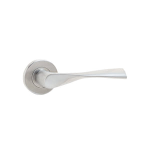 Frelan, Vecta Door Handle on Rose Grade 304 Satin Stainless Steel, Door Handles, Lever Handles On Round Rose