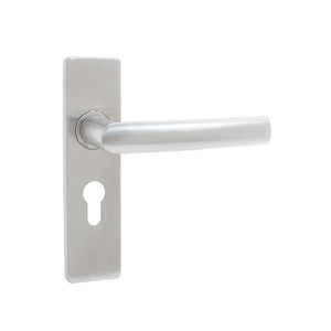 Frelan, Luma Suite Door Handle on Euro Profile Lockplate Satin Stainless Steel, Door Handles, 