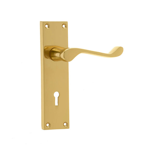 Frelan, Victorian Scroll Door Handle on Lockplate, Door Handles, Lever Handles On Lock Backplate