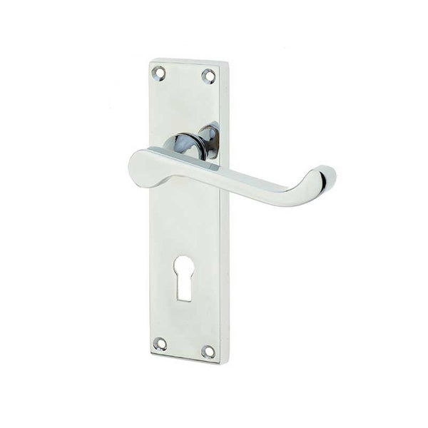 Frelan, Victorian Scroll Door Handle on Lockplate, Door Handles, Lever Handles On Lock Backplate