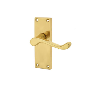 Frelan, Victorian Scroll Door Handle on Short Latchset Plate, Door Handles, Lever Handles On Latch Backplate