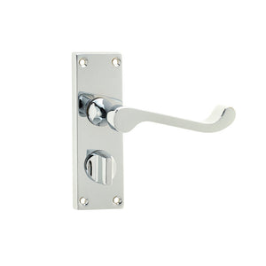 Frelan, Victorian Scroll Door Handle on Privacy Plate, Door Handles, Lever Handles On Bathroom Backplate