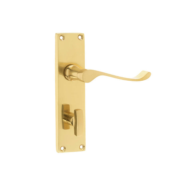 Frelan, Victorian Kontrax Suite Scroll Door Handle on Bathroom Plate, Door Handles, Lever Handles On Bathroom Backplate