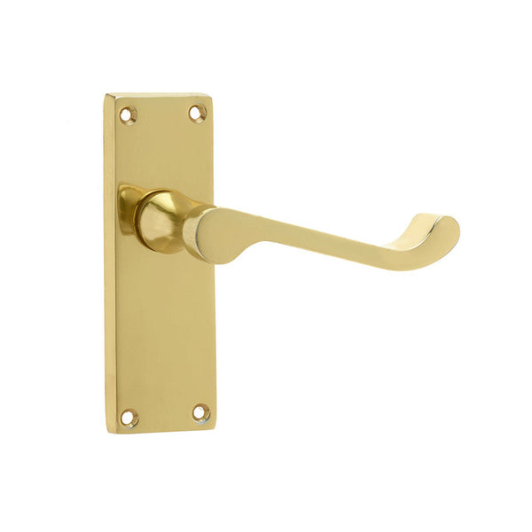 Frelan, Victorian Kontrax Suite Scroll Door Handle on Short Latchplate, Door Handles, Lever Handles On Latch Backplate