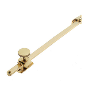 Frelan, Sliding Screw Down Casement Stay 250mm Polished Brass, Window Hardware, Casement Stays