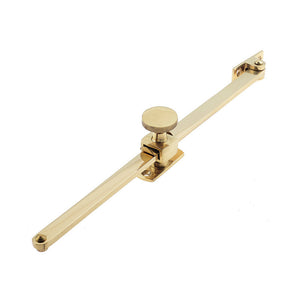 Frelan, Sliding Screw Down Casement Stay 305mm Polished Brass, Window Hardware, Casement Stays