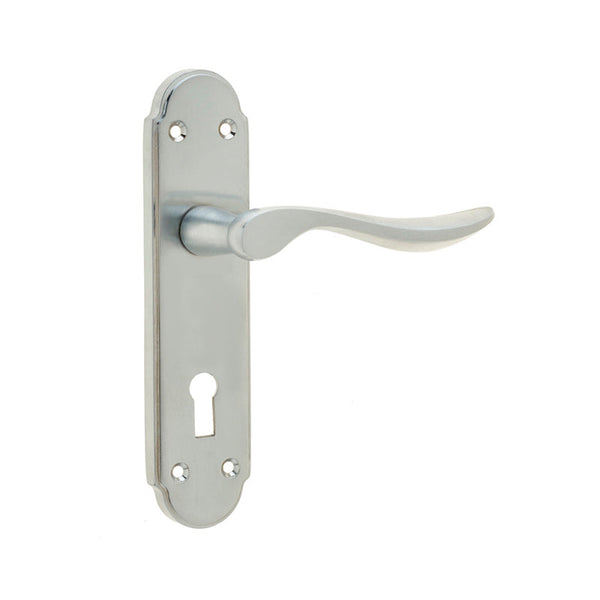 Frelan, Henley Suite Door Handle on Lockplate, Door Handles, Lever Handles On Lock Backplate