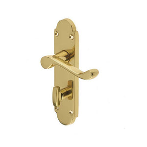 Frelan, Epsom Suite Door Handle on Bathroom Plate, Door Handles, Lever Handles On Bathroom Backplate