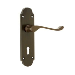 Frelan, Epsom Suite Door Handle on Bathroom Plate, Door Handles, Lever Handles On Bathroom Backplate