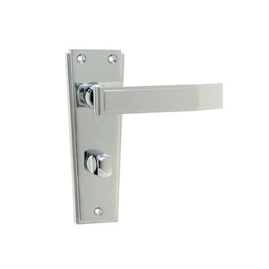 Frelan, Deco Door Handle on Bathroom Plate, Door Handles, Lever Handles On Bathroom Backplate